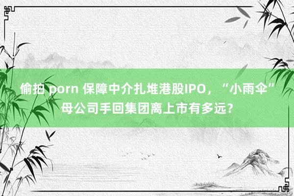 偷拍 porn 保障中介扎堆港股IPO，“小雨伞”母公司手回集团离上市有多远？